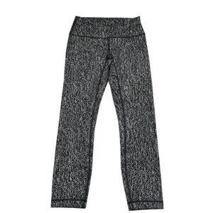 Lululemon High Times Pant Luon Suited Jacquard Black White Leggings Size 6